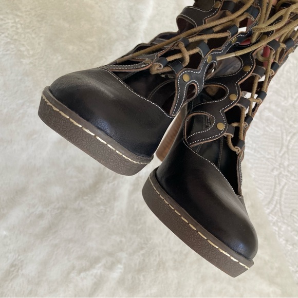 L’artiste Lestatic spring step lace up gladiator boots heels size 41, 9.5 - 10 - Picture 5 of 13